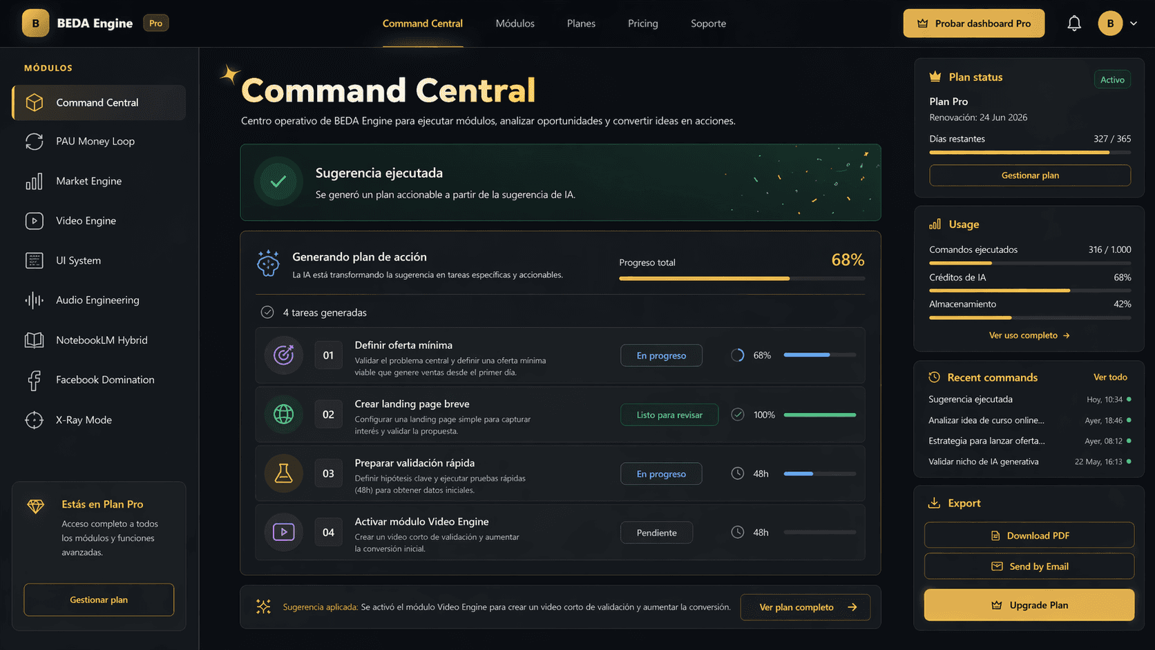 Vista previa de Command Central